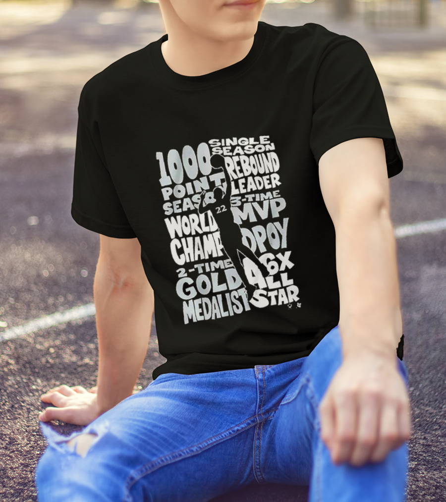 1000 Point Season Rebound Leader World Champ 3-Time MVP DPOY 2-Time Gold Medalist 6X All Star T-Shirt