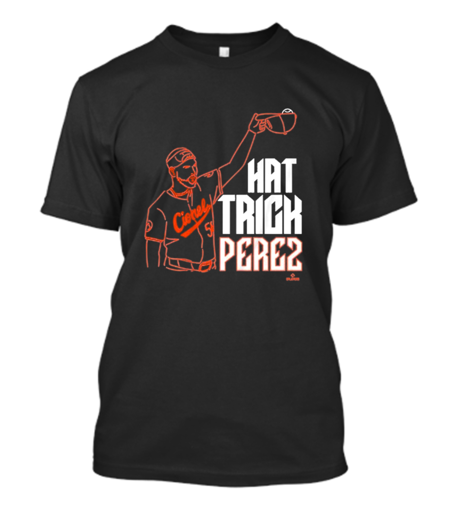 Cionel Perez Celebratory Hat Trick Moment With Orioles Iconography T-Shirt
