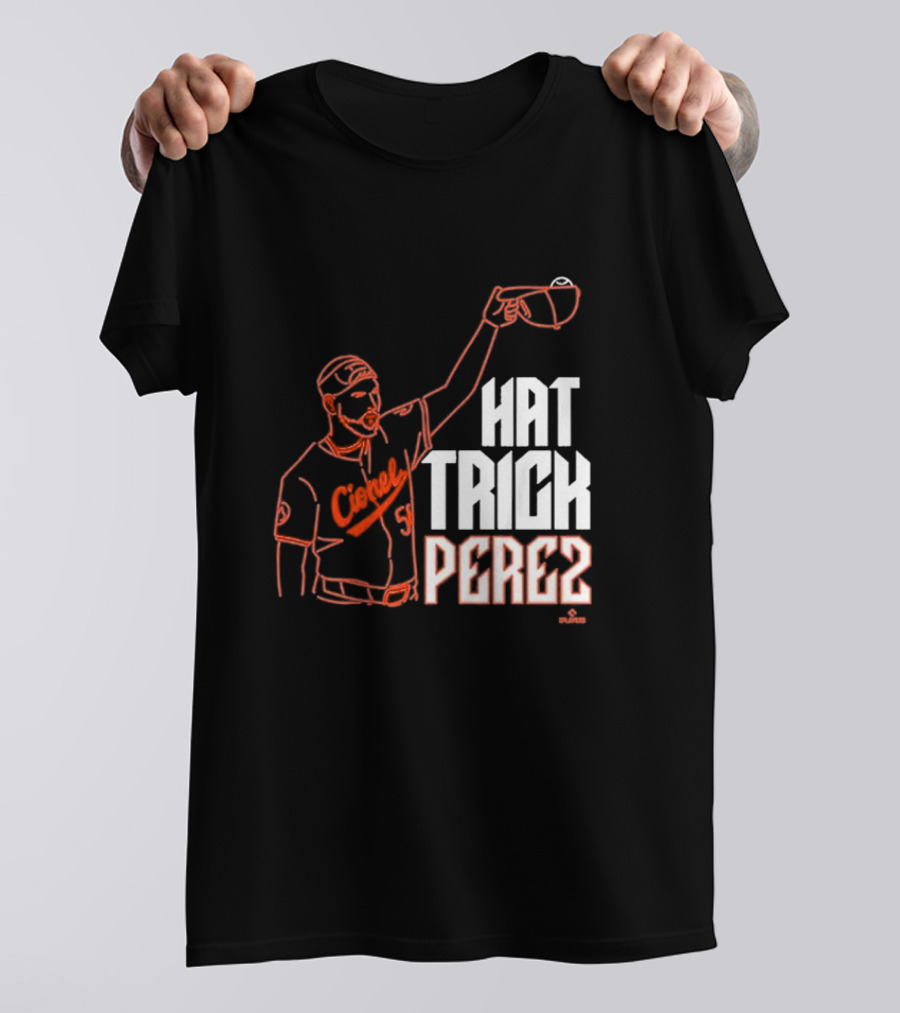Cionel Perez Celebratory Hat Trick Moment With Orioles Iconography T-Shirt