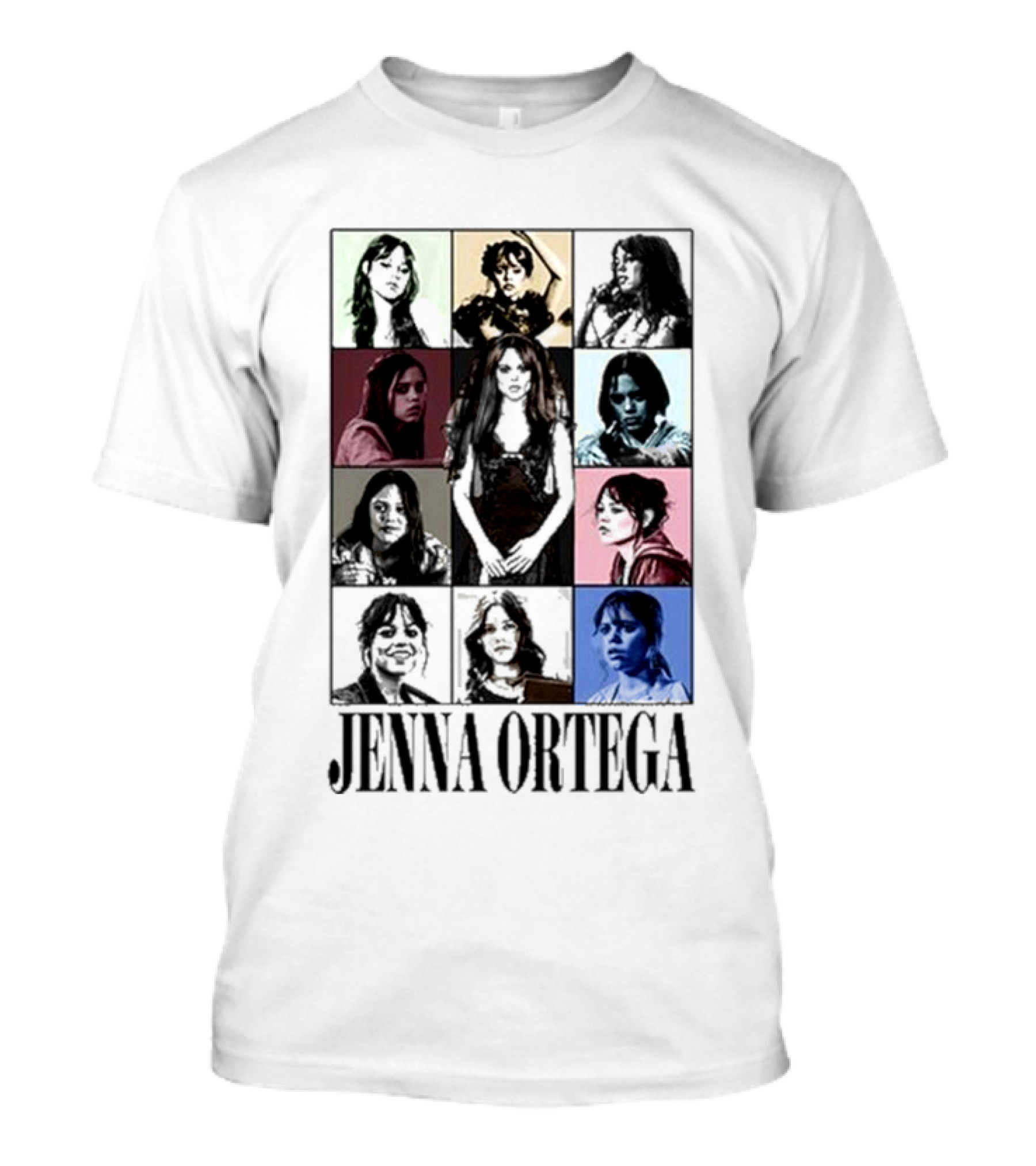 Jenna Ortega Multicolor Portrait Grid T-Shirt