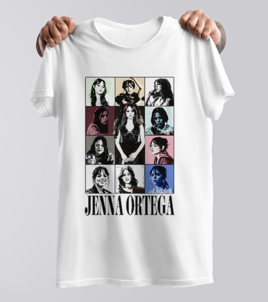 Jenna Ortega Multicolor Portrait Grid T-Shirt
