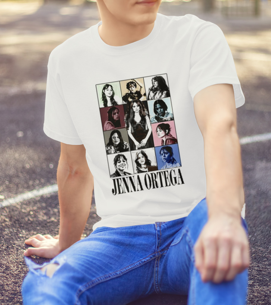 Jenna Ortega Multicolor Portrait Grid T-Shirt