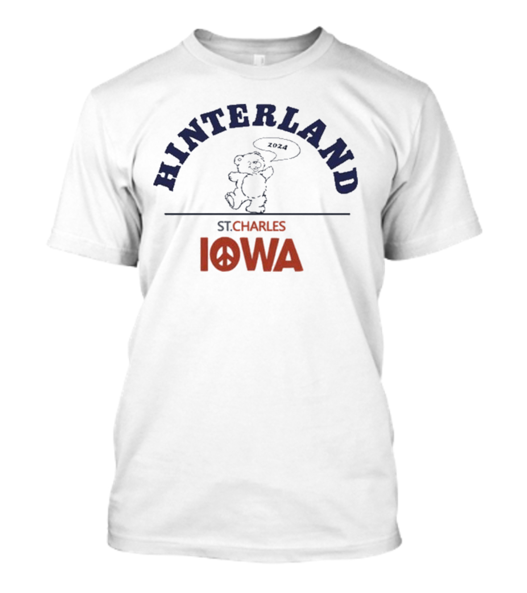 Hinterland Festival 2024 St. Charles Iowa Peace Sign T-Shirt