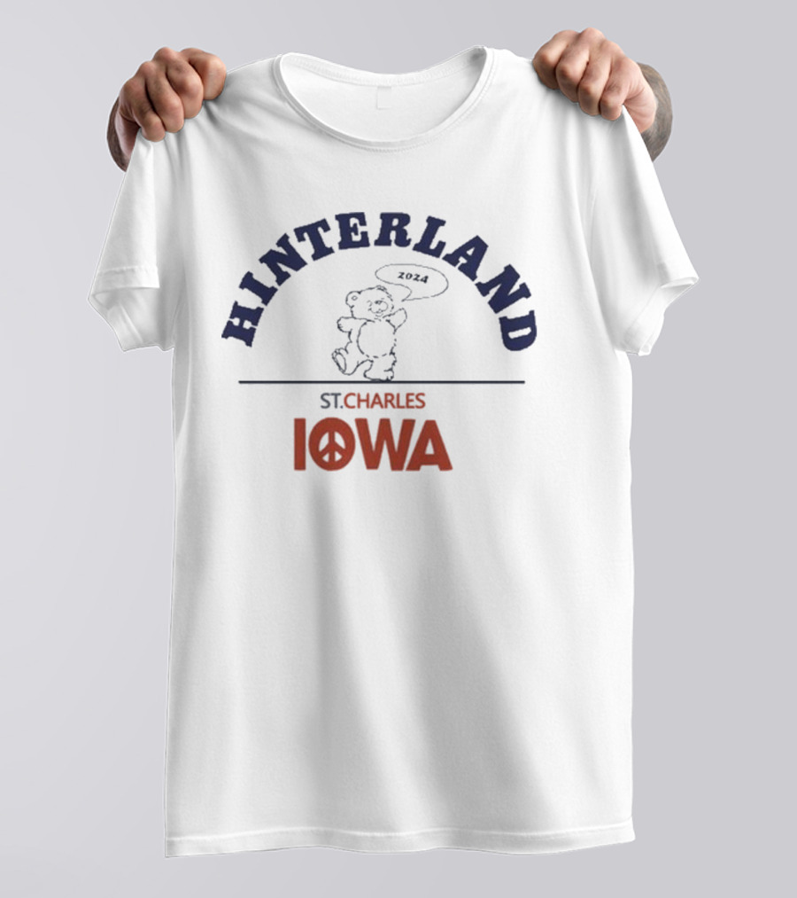 Hinterland Festival 2024 St. Charles Iowa Peace Sign T-Shirt