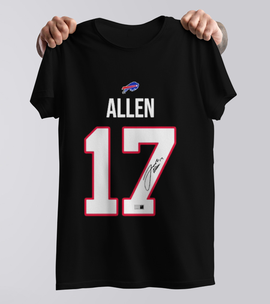 Josh Allen Buffalo Bills Number 17 Signature T-Shirt