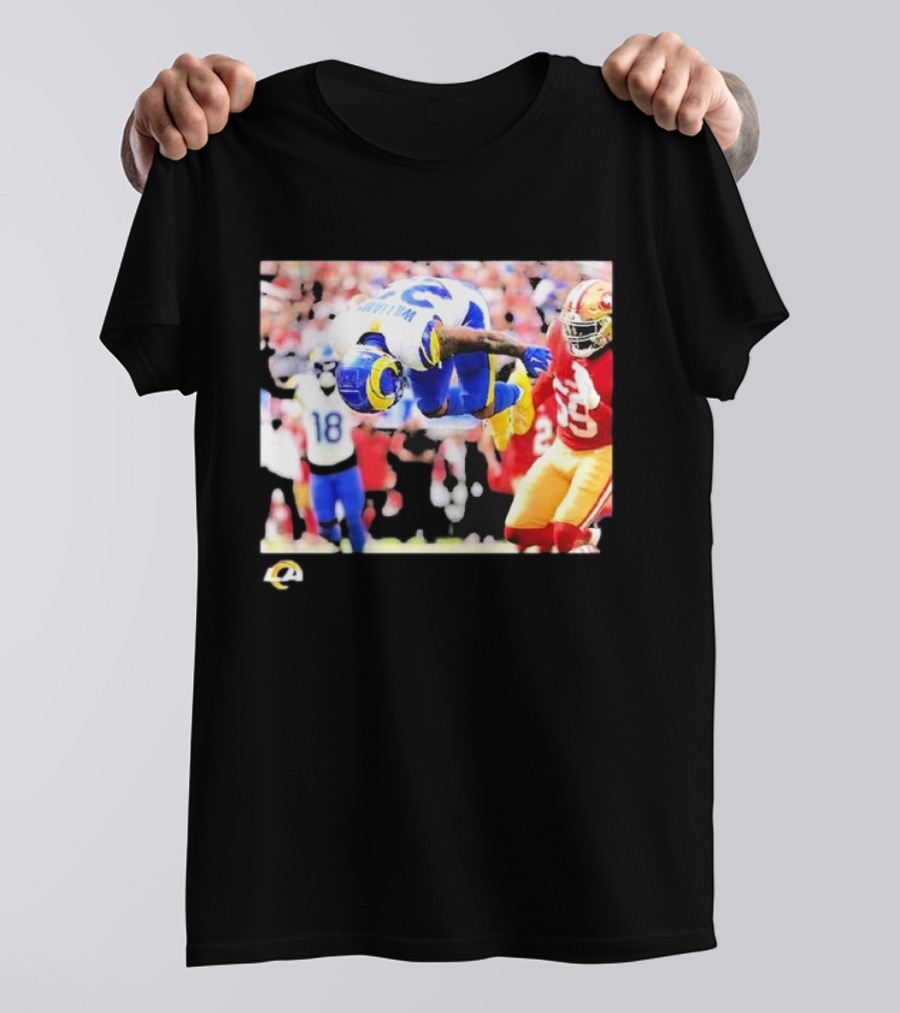 Kyren Williams Los Angeles Rams NFL Action Jump Vs 49ers Week 3 T-Shirt