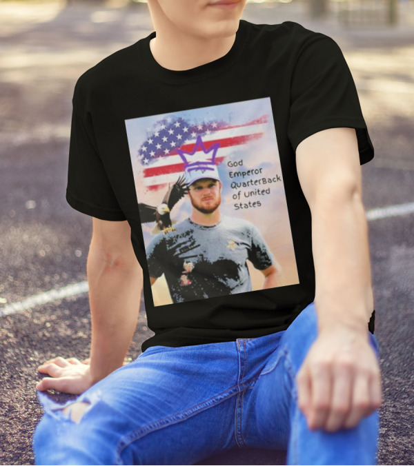 God Emperor Quarterback Of United States With American Flag And Eagle T-Shirt