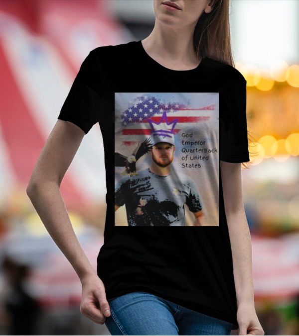 God Emperor Quarterback Of United States With American Flag And Eagle T-Shirt