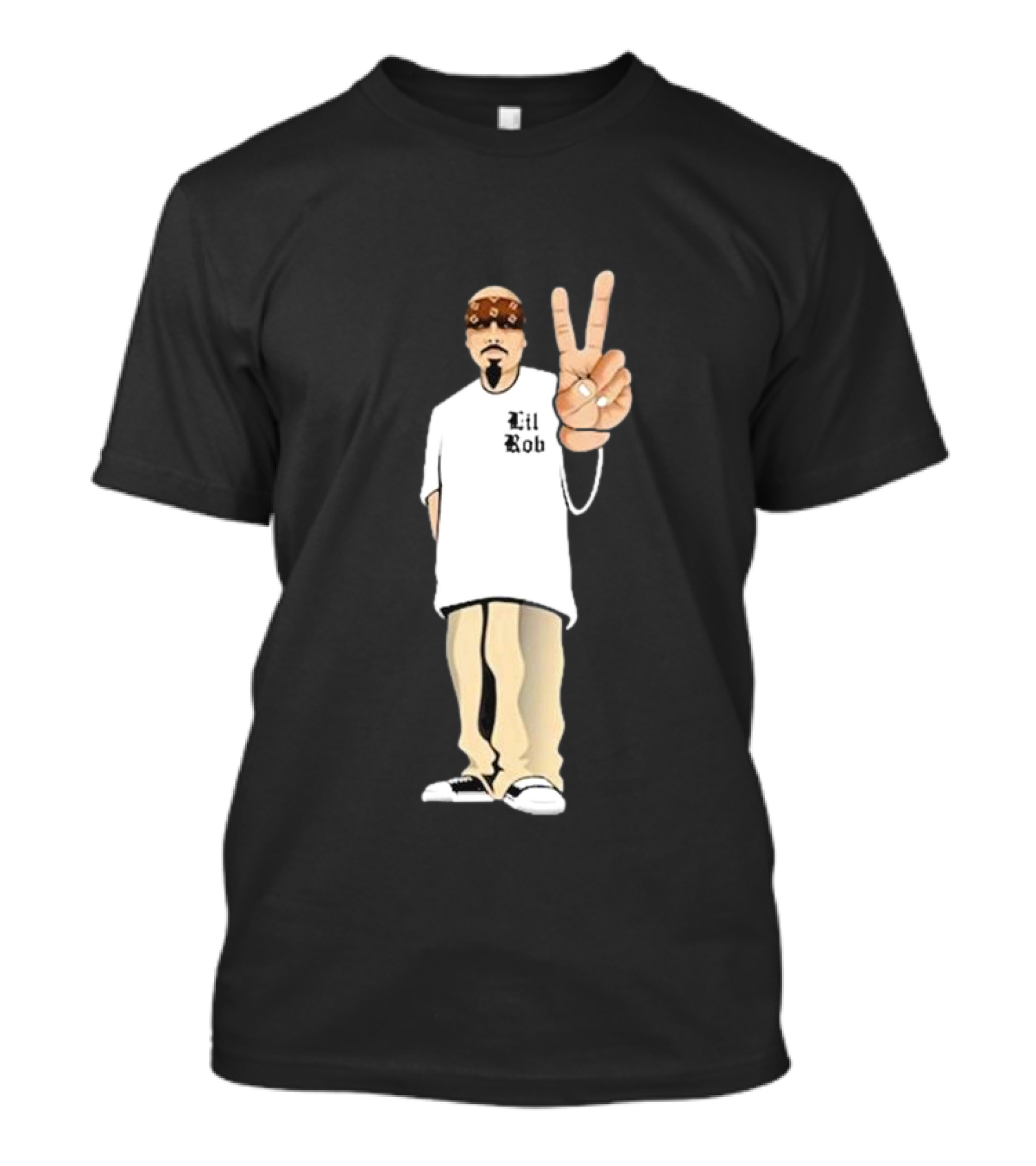 The Real Lil Rob Peace Sign Character T-Shirt