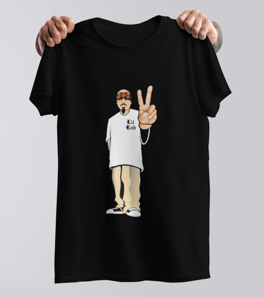 The Real Lil Rob Peace Sign Character T-Shirt
