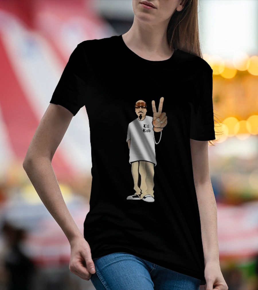 The Real Lil Rob Peace Sign Character T-Shirt