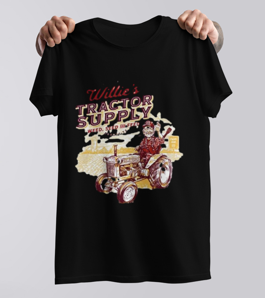 Willie Nelson Willie's Tractor Supply Weed Seed Feed Farm Aid T-Shirt