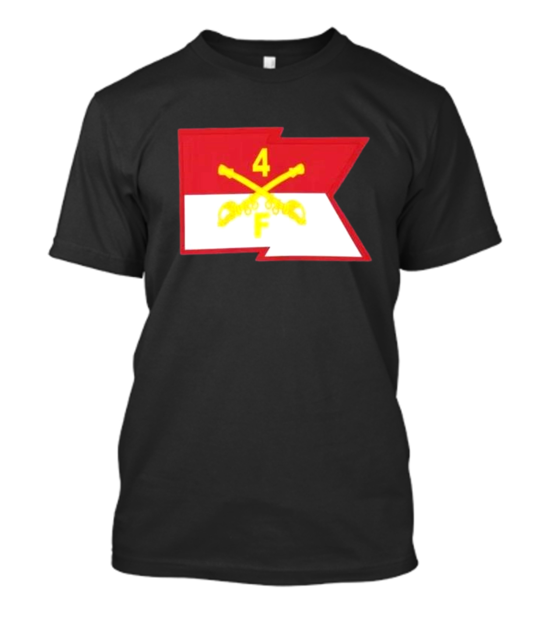 F Troop 4th Cavalry Regiment Guidon Red And White Emblem T-Shirt