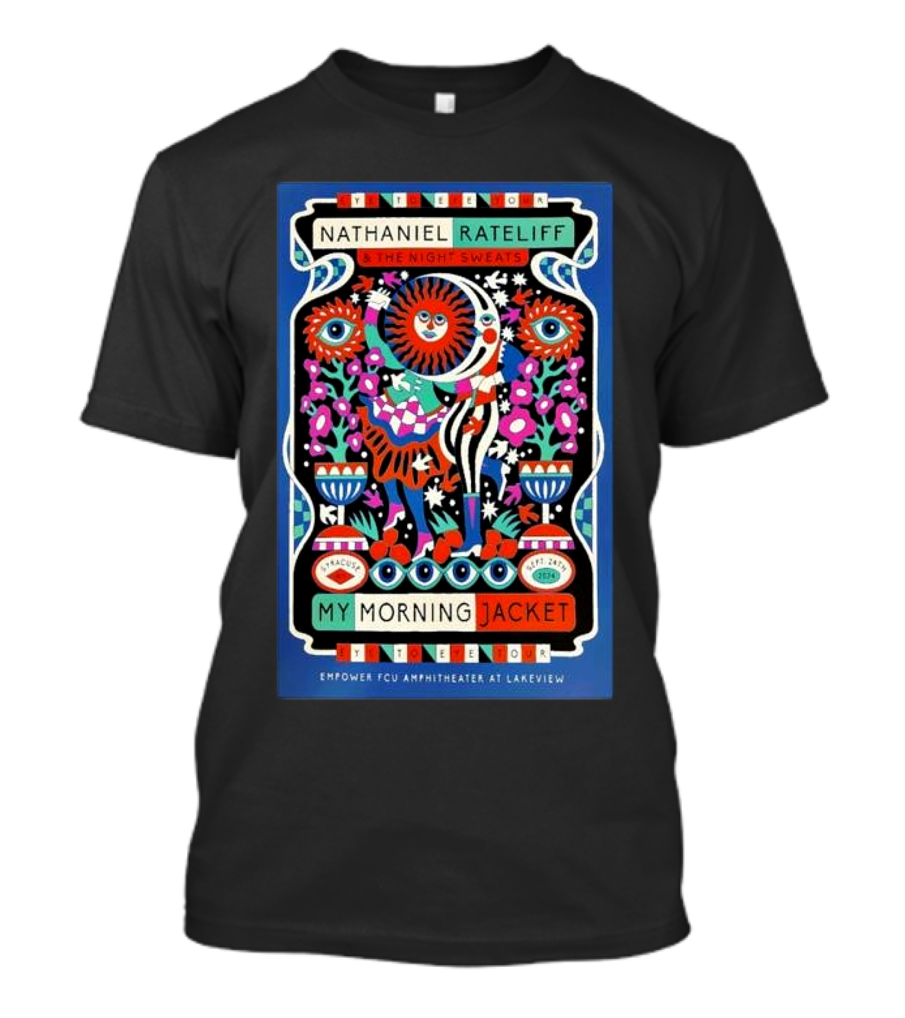 My Morning Jacket And Nathaniel Rateliff And The Night Sweats Sep 24 2024 Empower FCU Amphitheater Syracuse NY T-Shirt