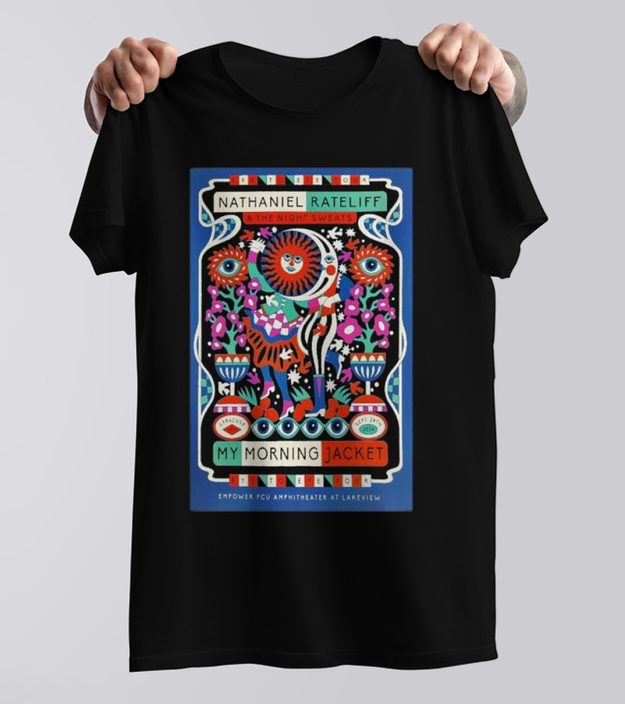 My Morning Jacket And Nathaniel Rateliff And The Night Sweats Sep 24 2024 Empower FCU Amphitheater Syracuse NY T-Shirt