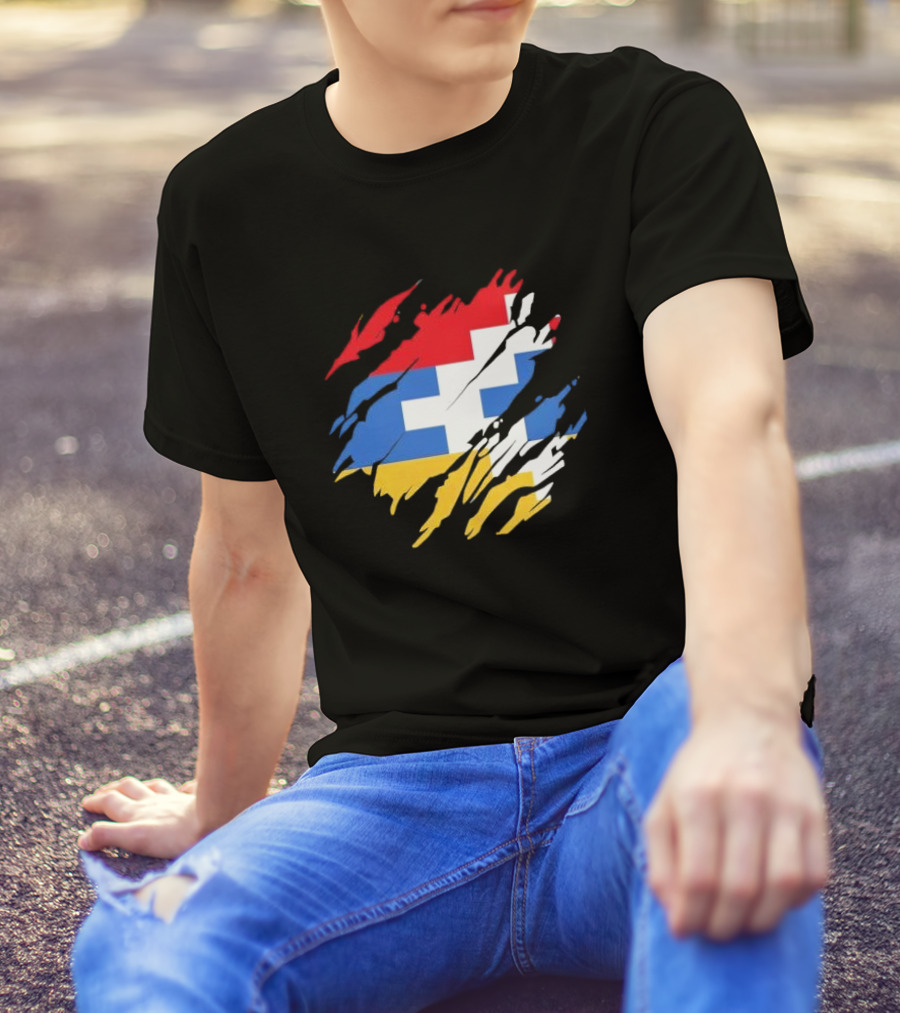 Nagorno-Karabakh Flag Ripped T-Shirt
