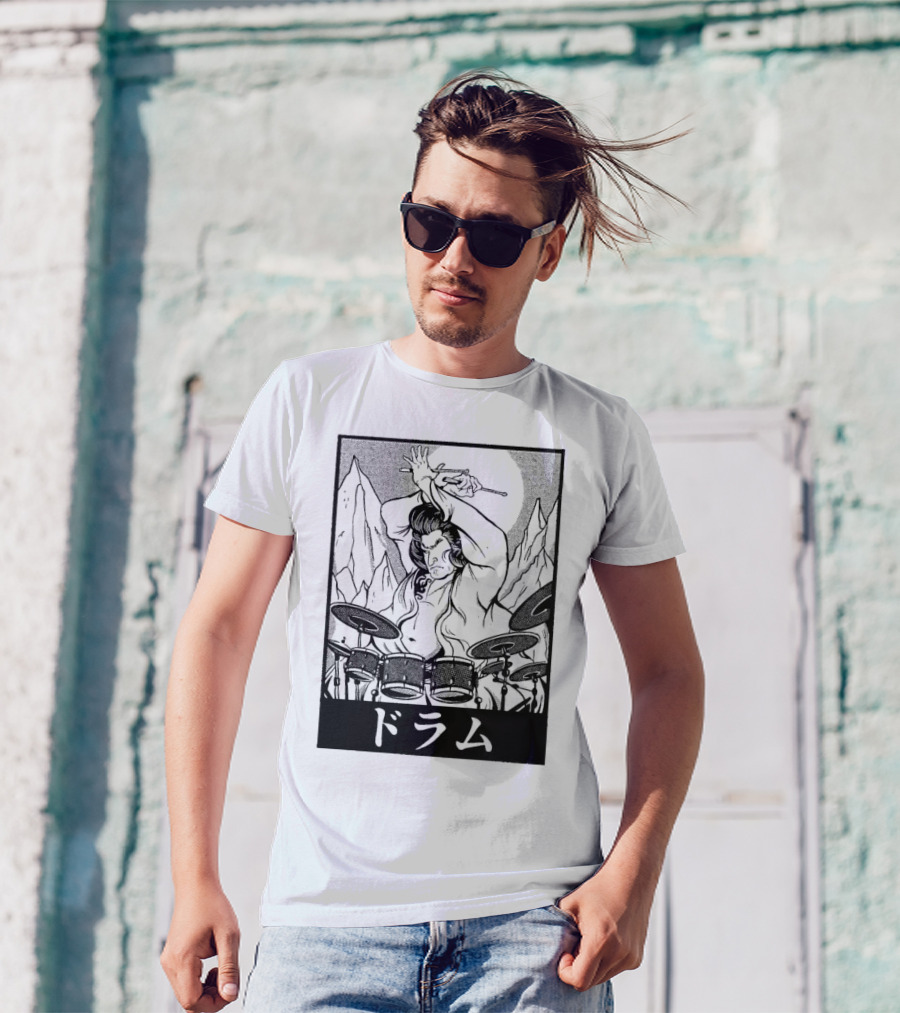 Sumo Wrestler Drummer Drumming ドラム T-Shirt