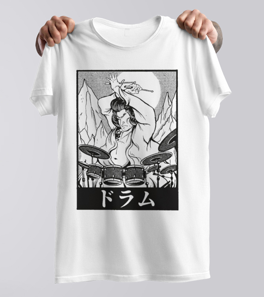 Sumo Wrestler Drummer Drumming ドラム T-Shirt