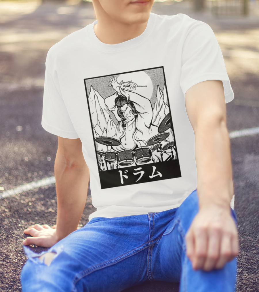 Sumo Wrestler Drummer Drumming ドラム T-Shirt