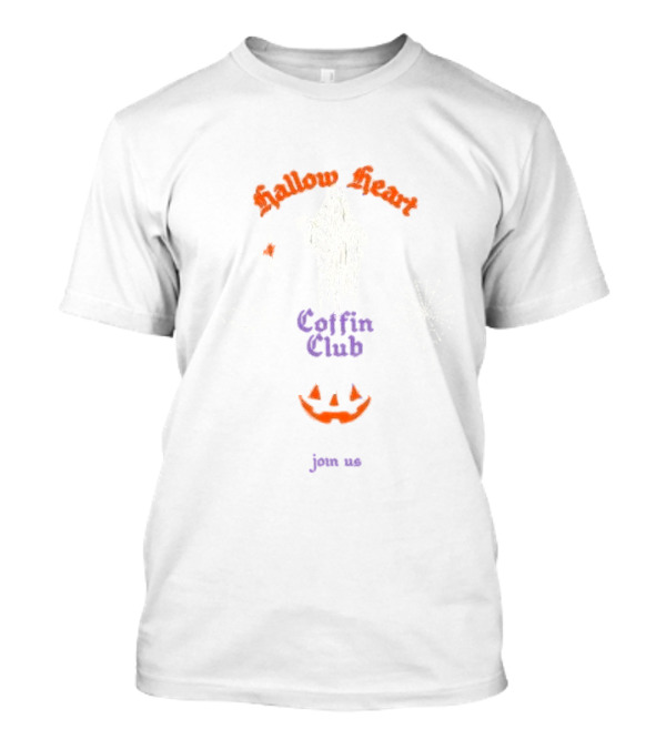 Hallow Heart Coffin Club Ghost Join Us Halloween Pumpkin Bat T-Shirt