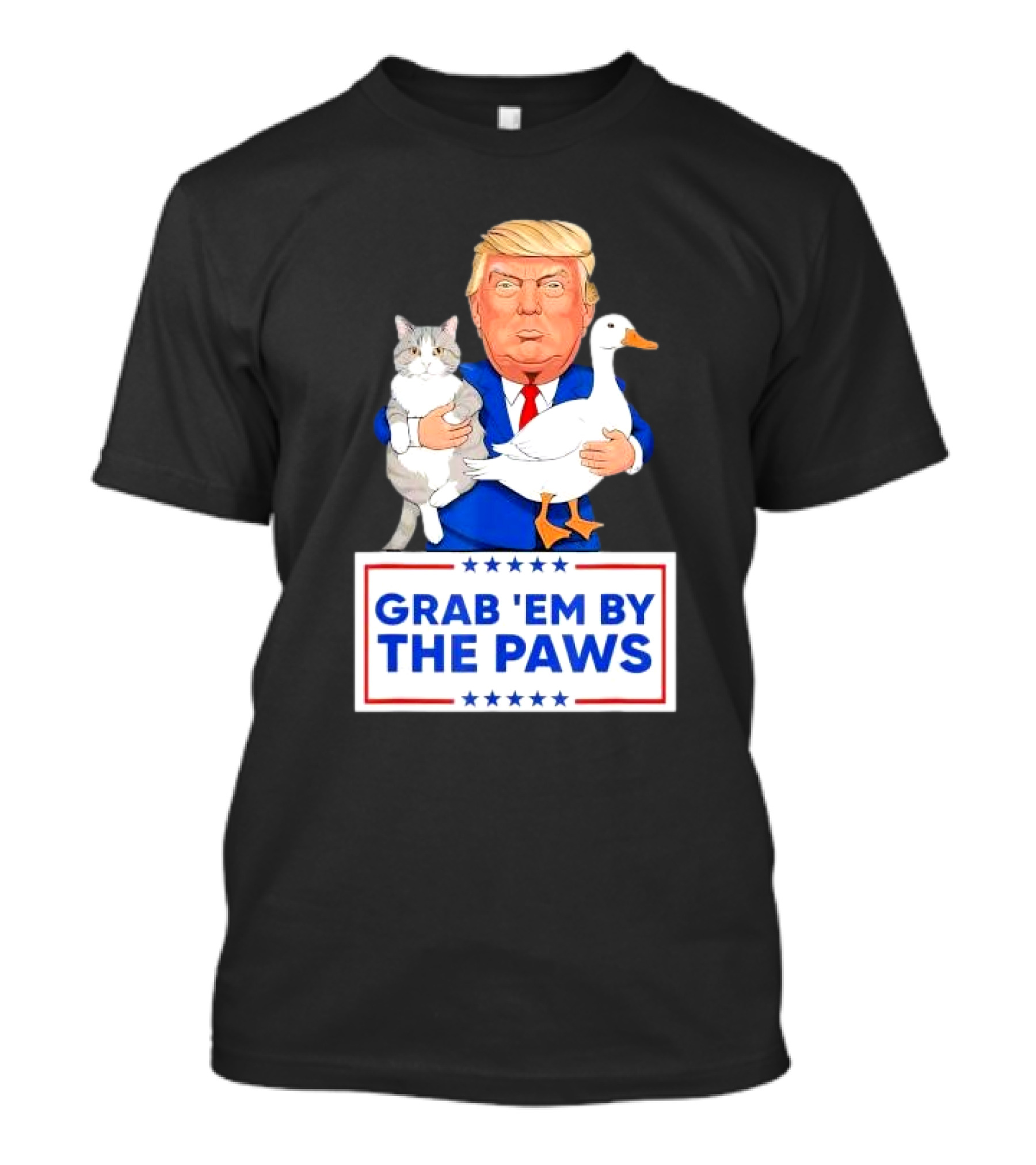 Trump Holding Cat And Duck Grab 'Em By The Paws T-Shirt
