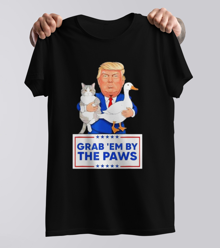Trump Holding Cat And Duck Grab 'Em By The Paws T-Shirt