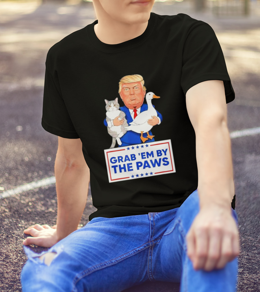 Trump Holding Cat And Duck Grab 'Em By The Paws T-Shirt