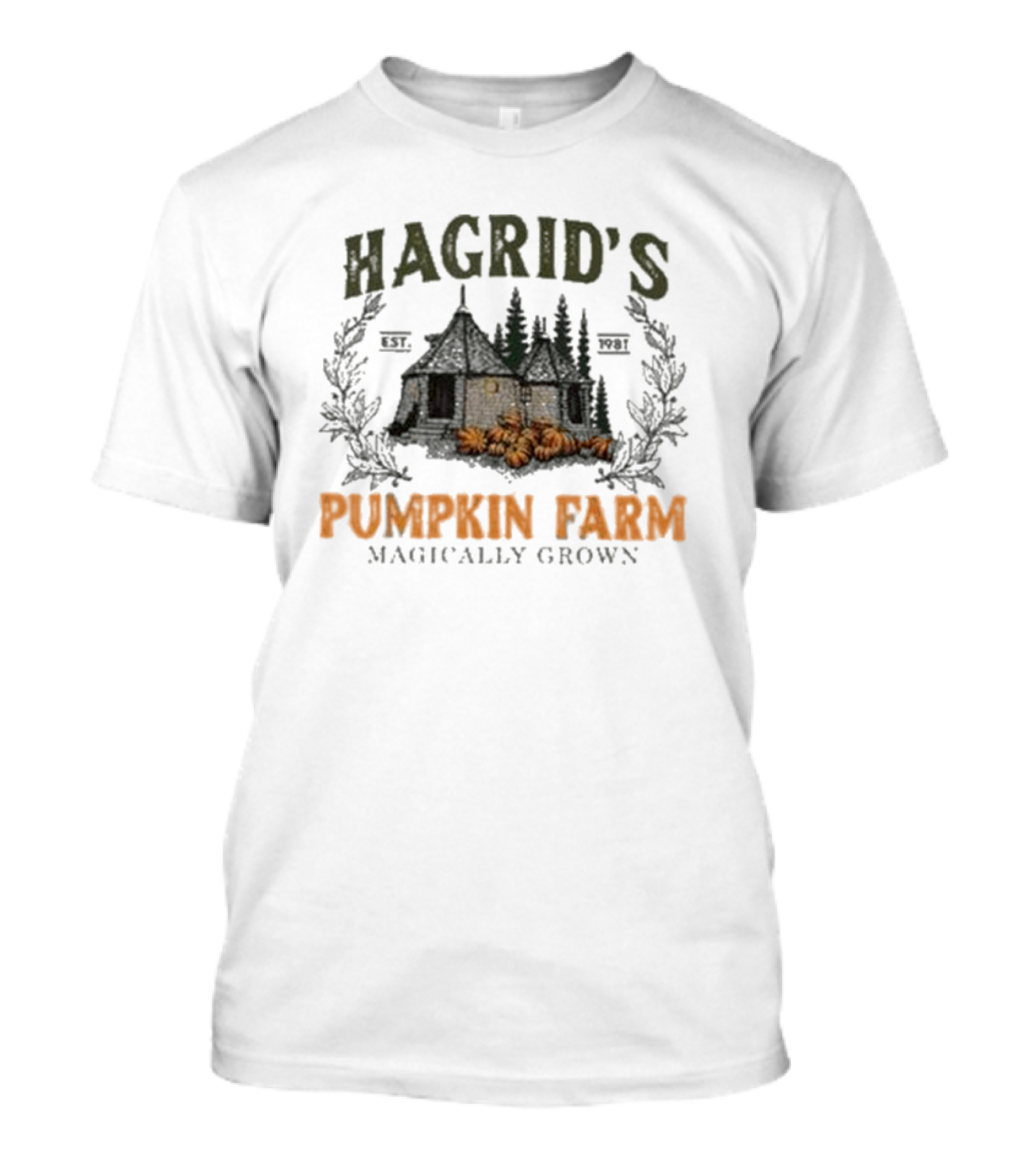 Hagrid's Est. 1981 Pumpkin Farm Magically Grown Halloween Cabin And Pumpkins T-Shirt