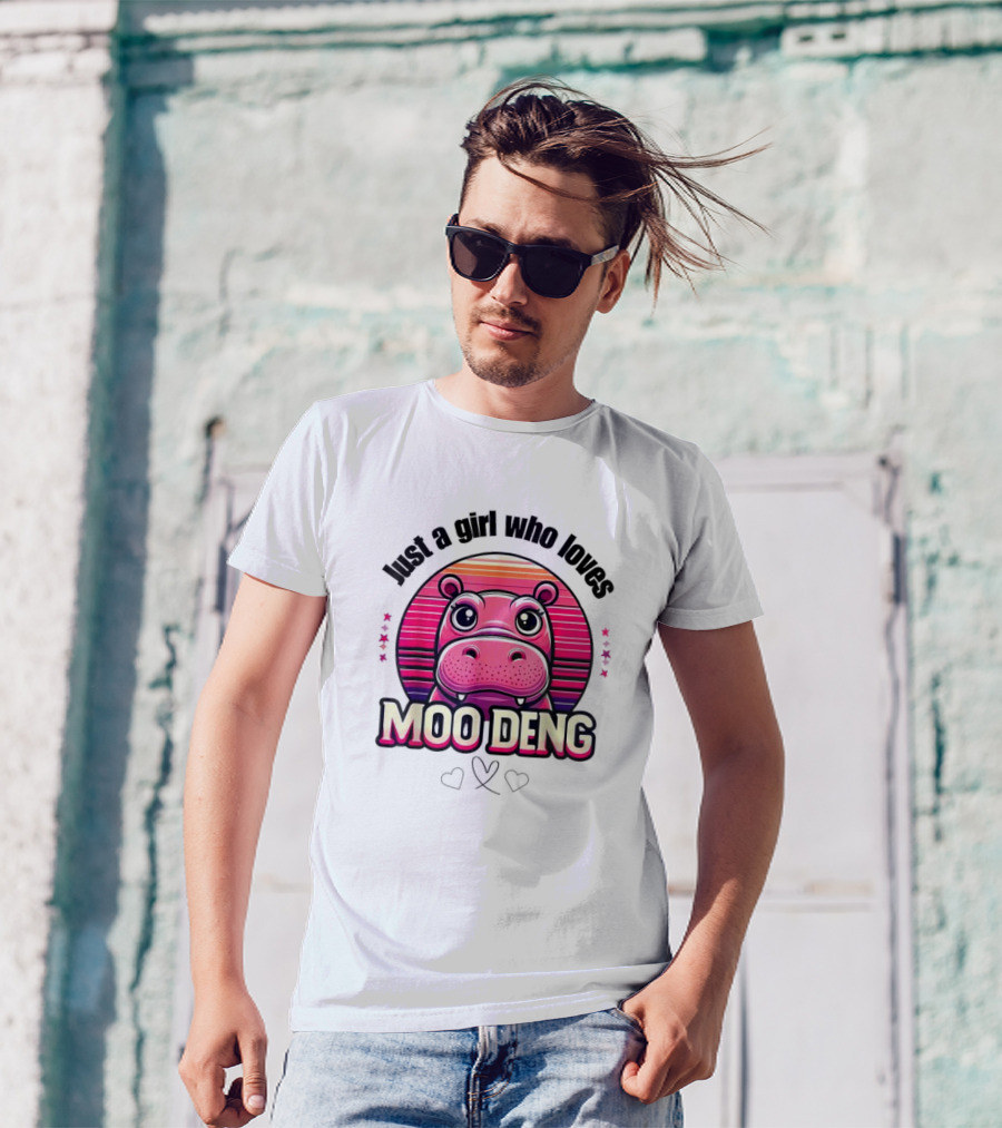 Just A Girl Who Loves Moo Deng Cute Hippo T-Shirt