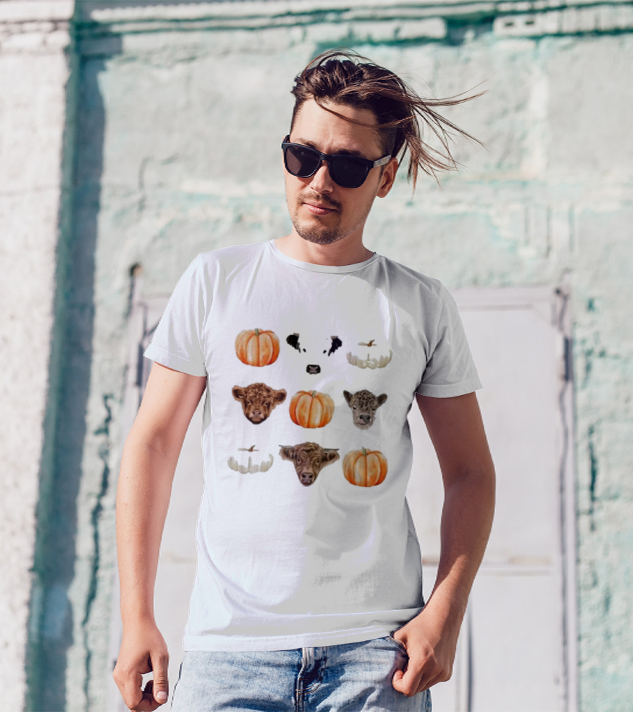 Katie Van Slyke Mini Cows Pumpkins Arrangement T-Shirt