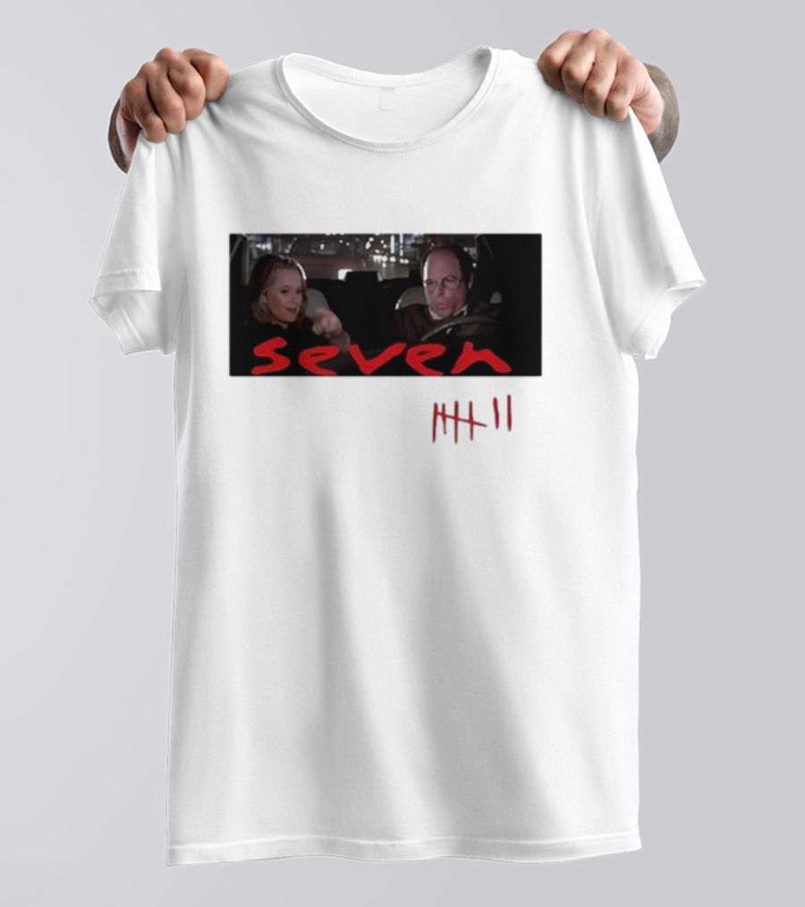 Seven Seinfeld Car Scene Tally Marks Movie Spoof T-Shirt