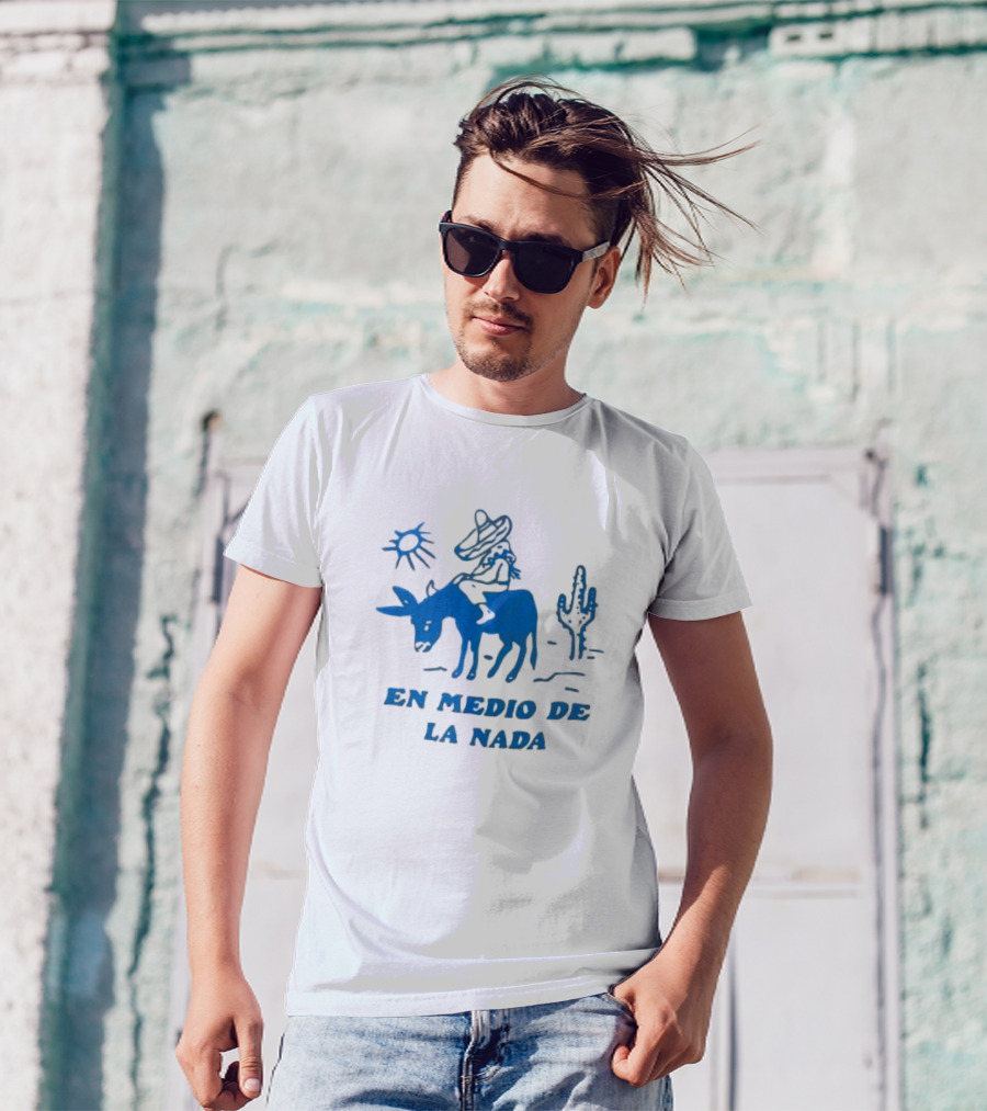 En Medio De La Nada Donkey Rider Cactus Desert Scene T-Shirt