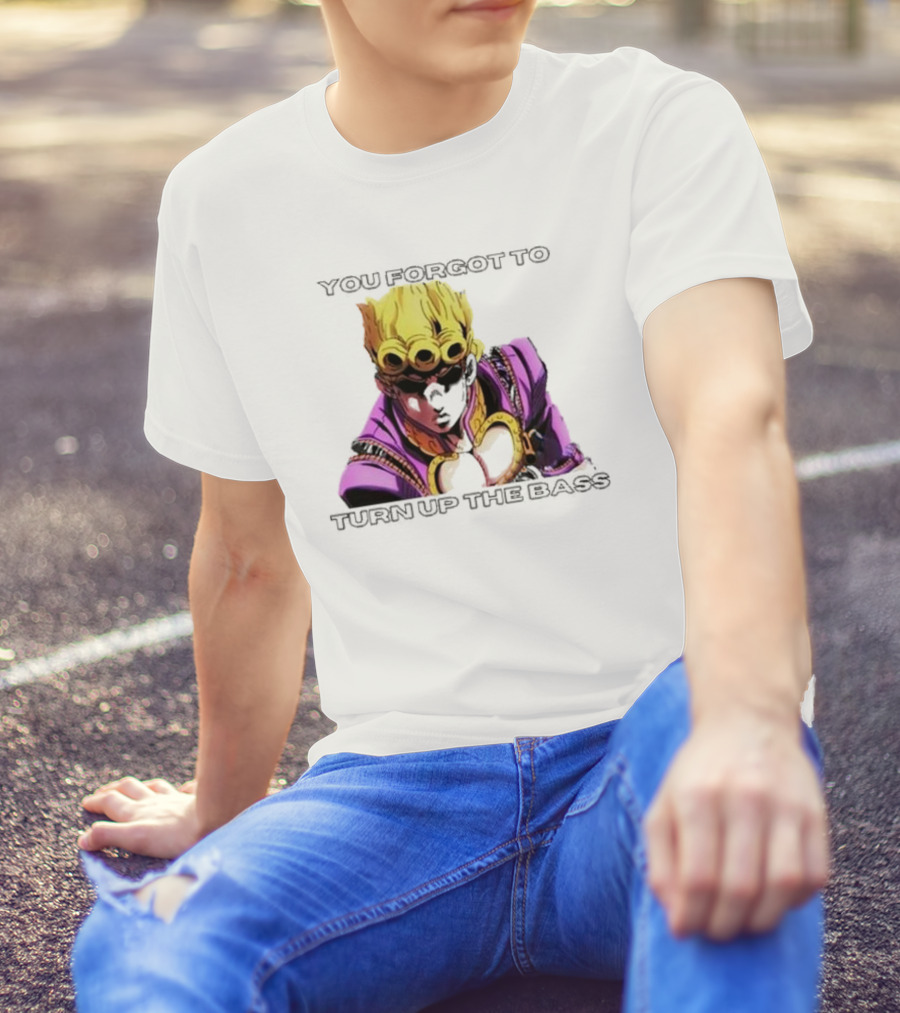 Giorno Giovanna You Forgot To Turn Up The Bass JoJo's Bizarre Adventure Anime Character Vibrant Purple T-Shirt