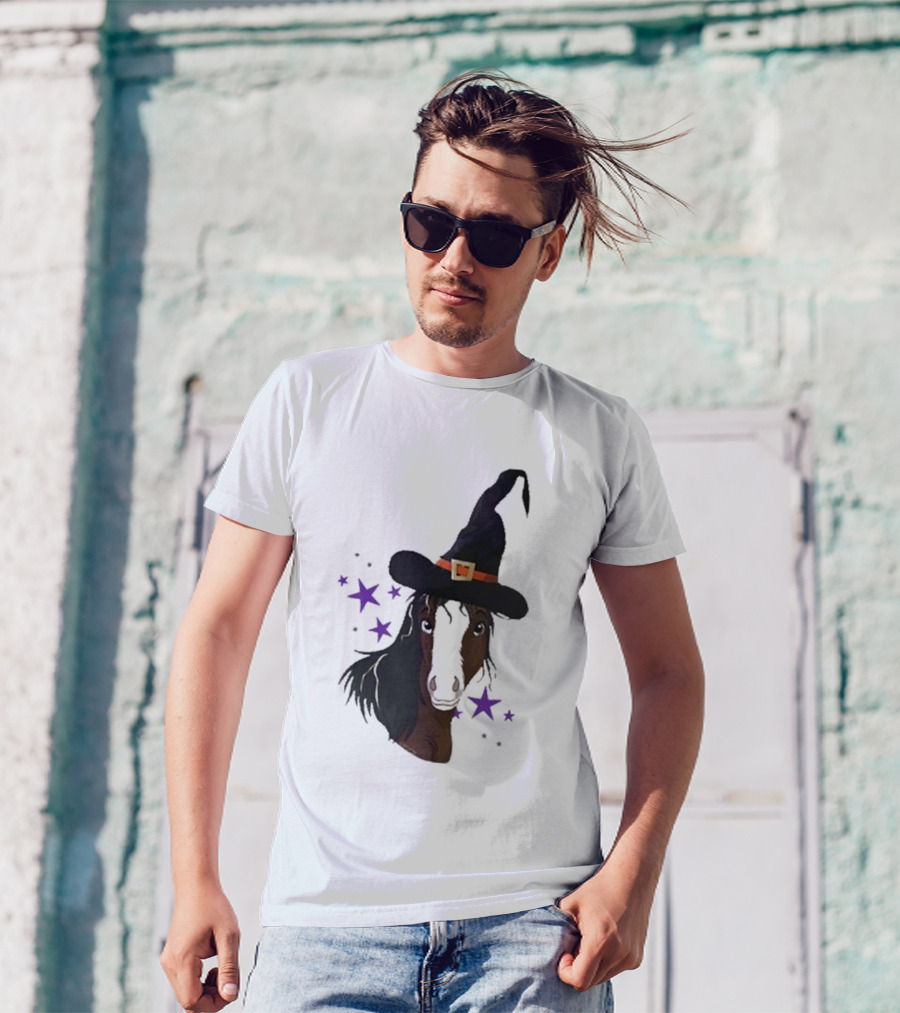 Katie Van Slyke Mini Witch Horse With Stars T-Shirt