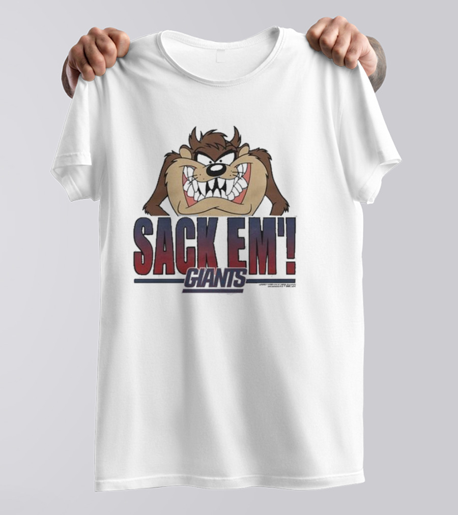 Looney Tunes Taz Sack Em Giants T-Shirt