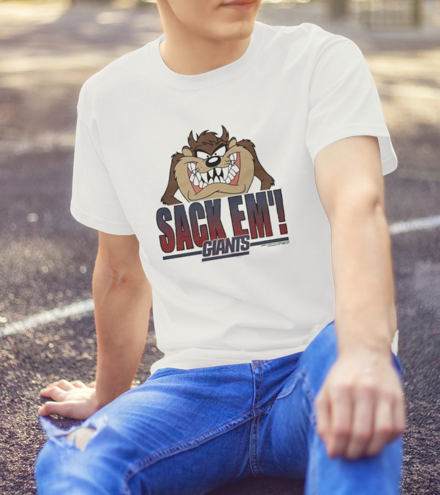 Looney Tunes Taz Sack Em Giants T-Shirt
