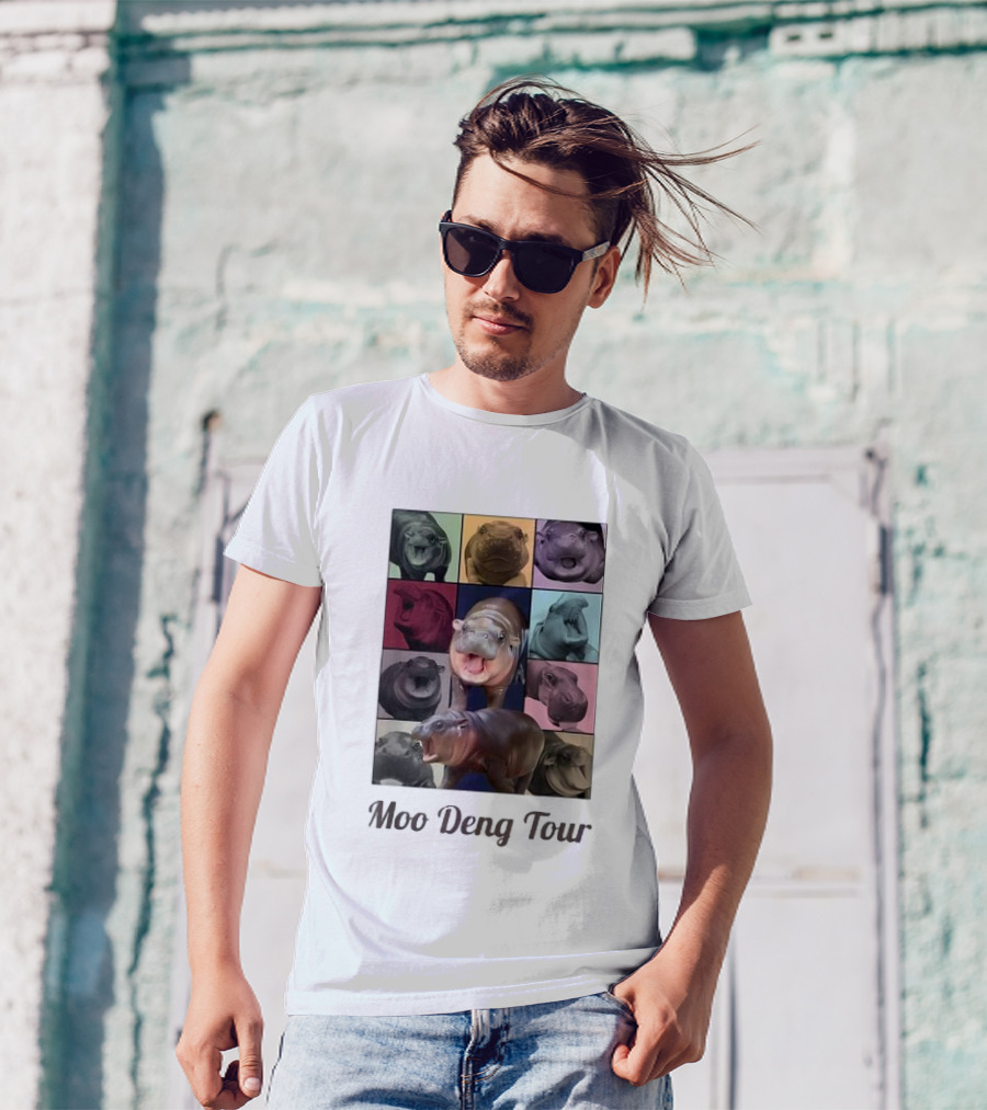 Moo Deng Tour Baby Hippo Collection Bouncy Cute Moo Dang T-Shirt