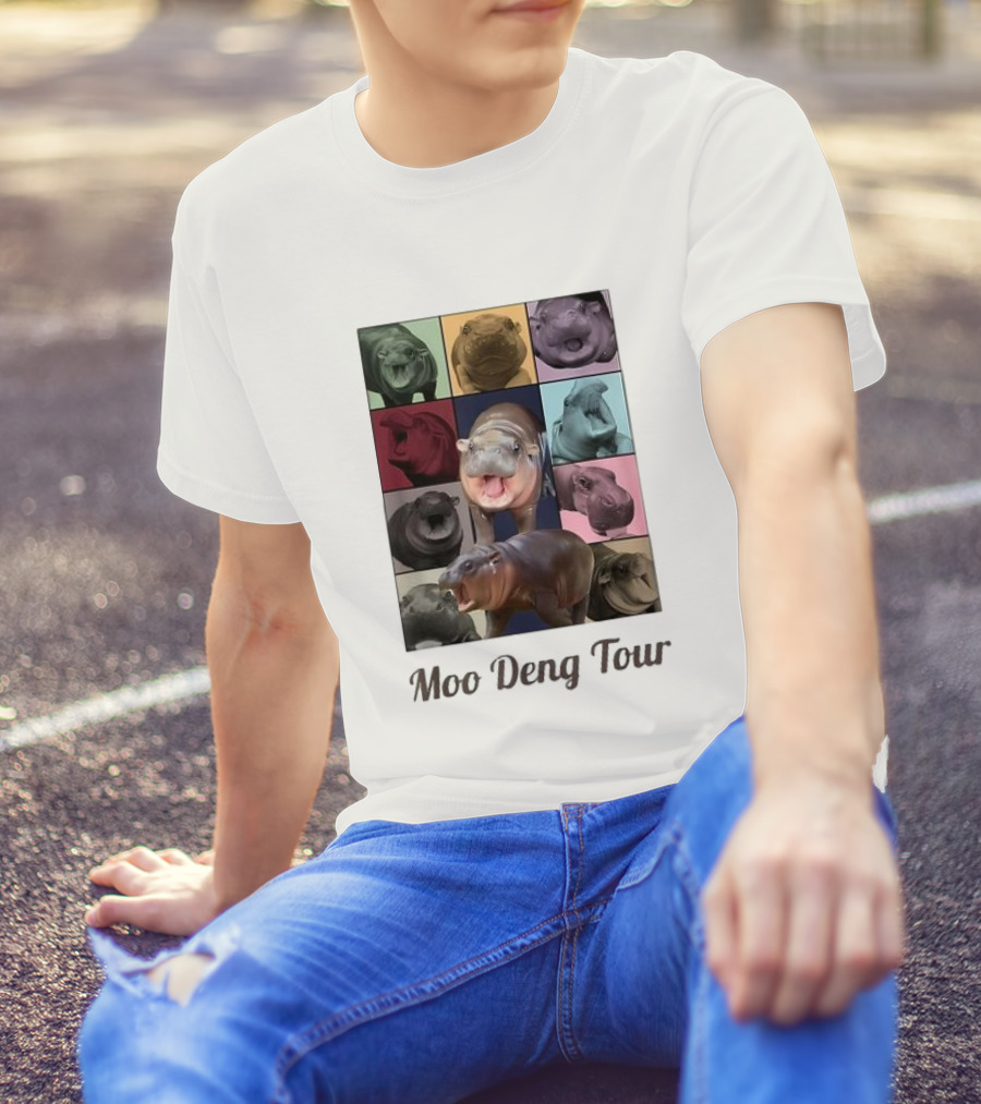 Moo Deng Tour Baby Hippo Collection Bouncy Cute Moo Dang T-Shirt