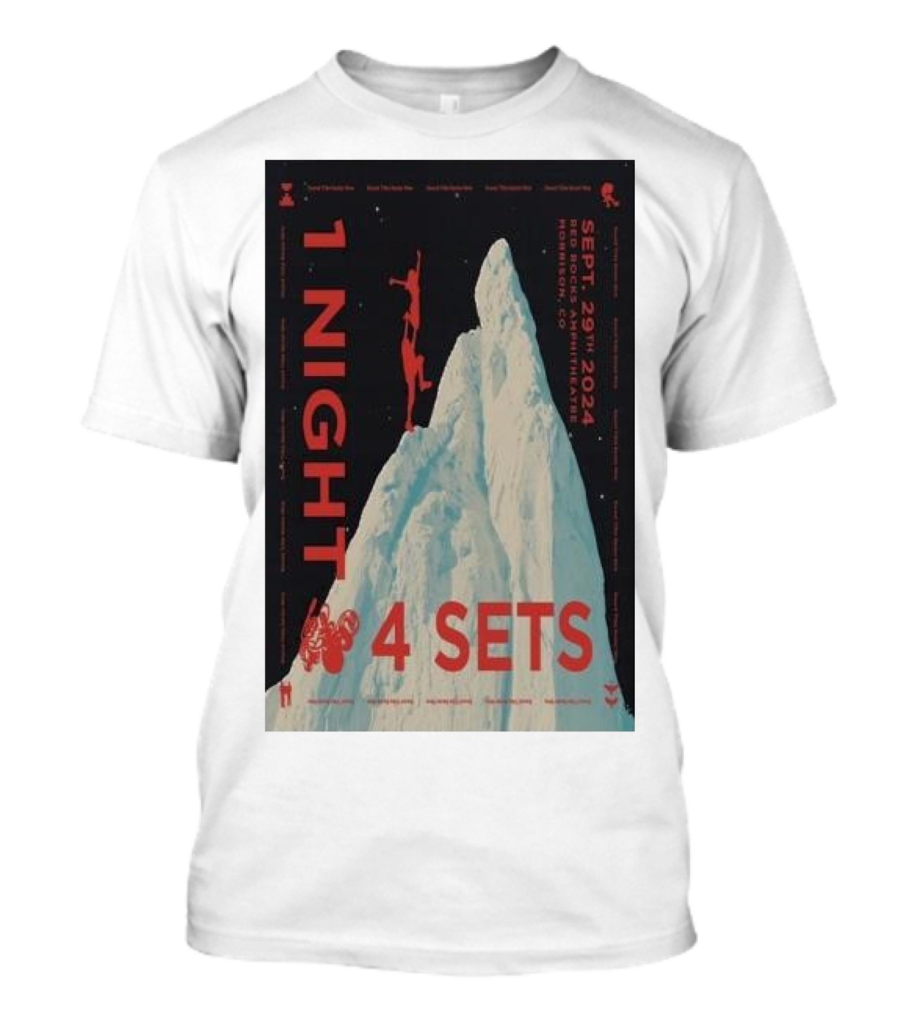 STS9 Red Rocks September 29 2024 One Night Four Sets Mountain Climber T-Shirt