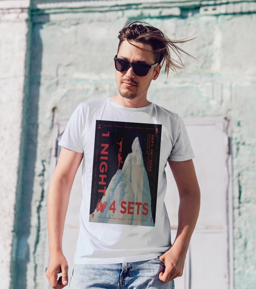 STS9 Red Rocks September 29 2024 One Night Four Sets Mountain Climber T-Shirt