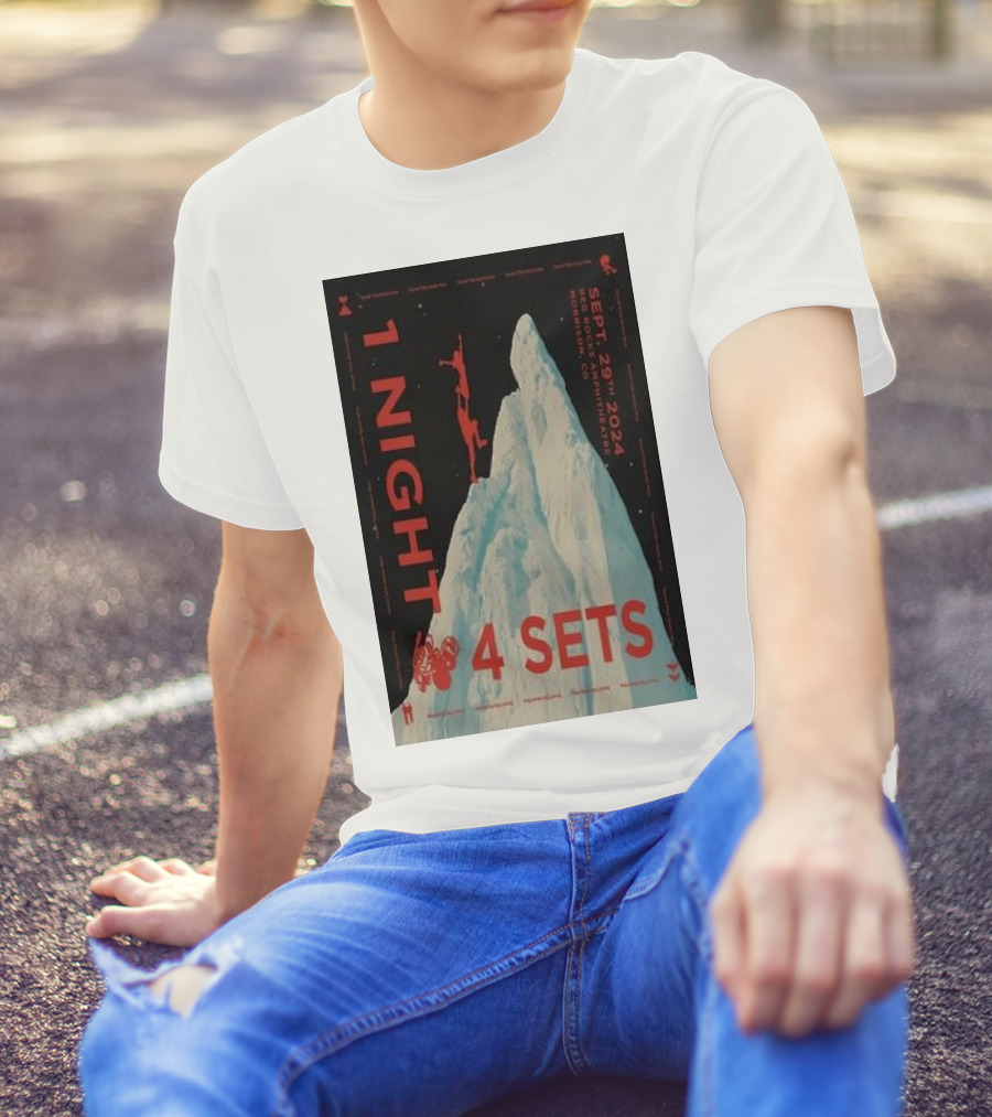 STS9 Red Rocks September 29 2024 One Night Four Sets Mountain Climber T-Shirt