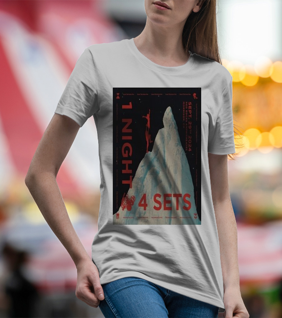 STS9 Red Rocks September 29 2024 One Night Four Sets Mountain Climber T-Shirt