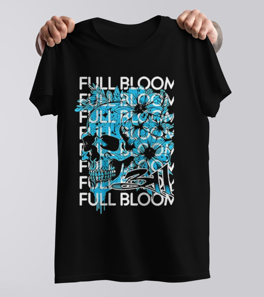 311 Band Full Bloom Skull Flower Repeat T-Shirt