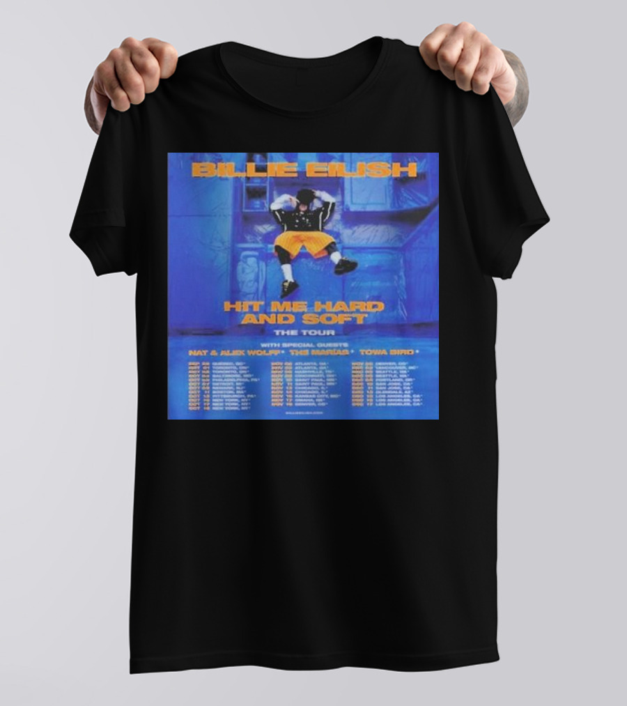 Billie Eilish Hit Me Hard And Soft Tour Nat Alex Wolff The Marías Towa Bird 2024-2025 T-Shirt