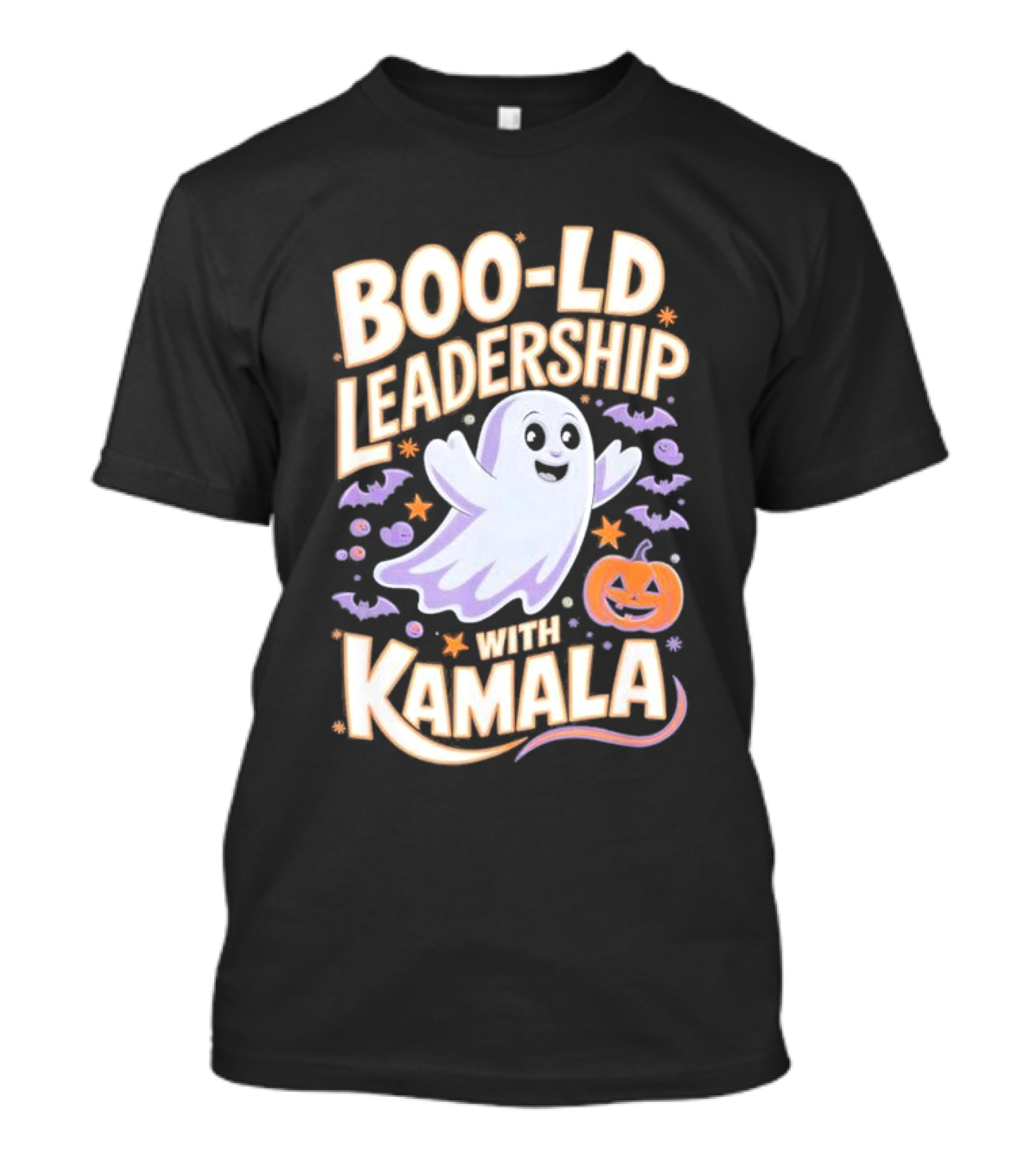 Boo-ld Leadership With Kamala Ghost Halloween Pumpkin Bats T-Shirt