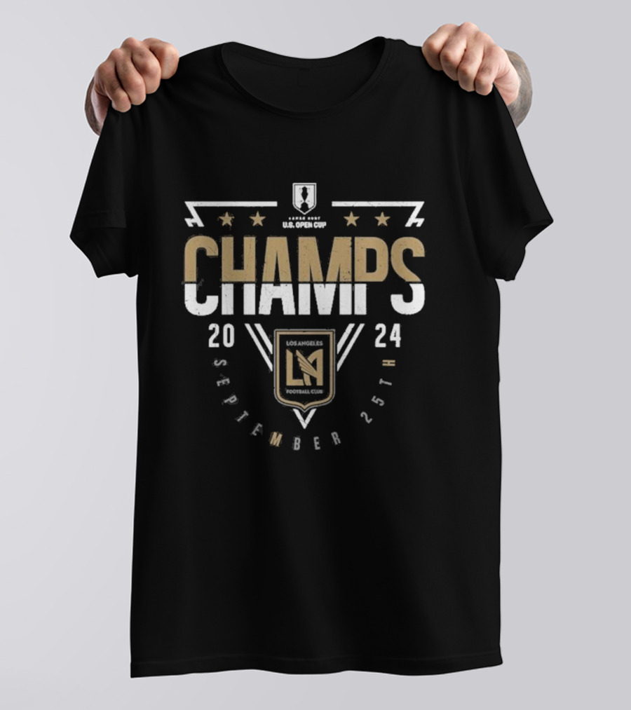 Lamar Hunt US Open Cup Champs Los Angeles Football Club 2024 September 25th T-Shirt