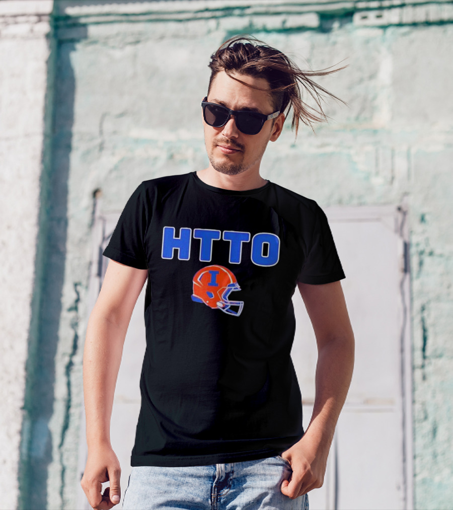 HTTO Illinois Fighting Illini Football Helmet T-Shirt