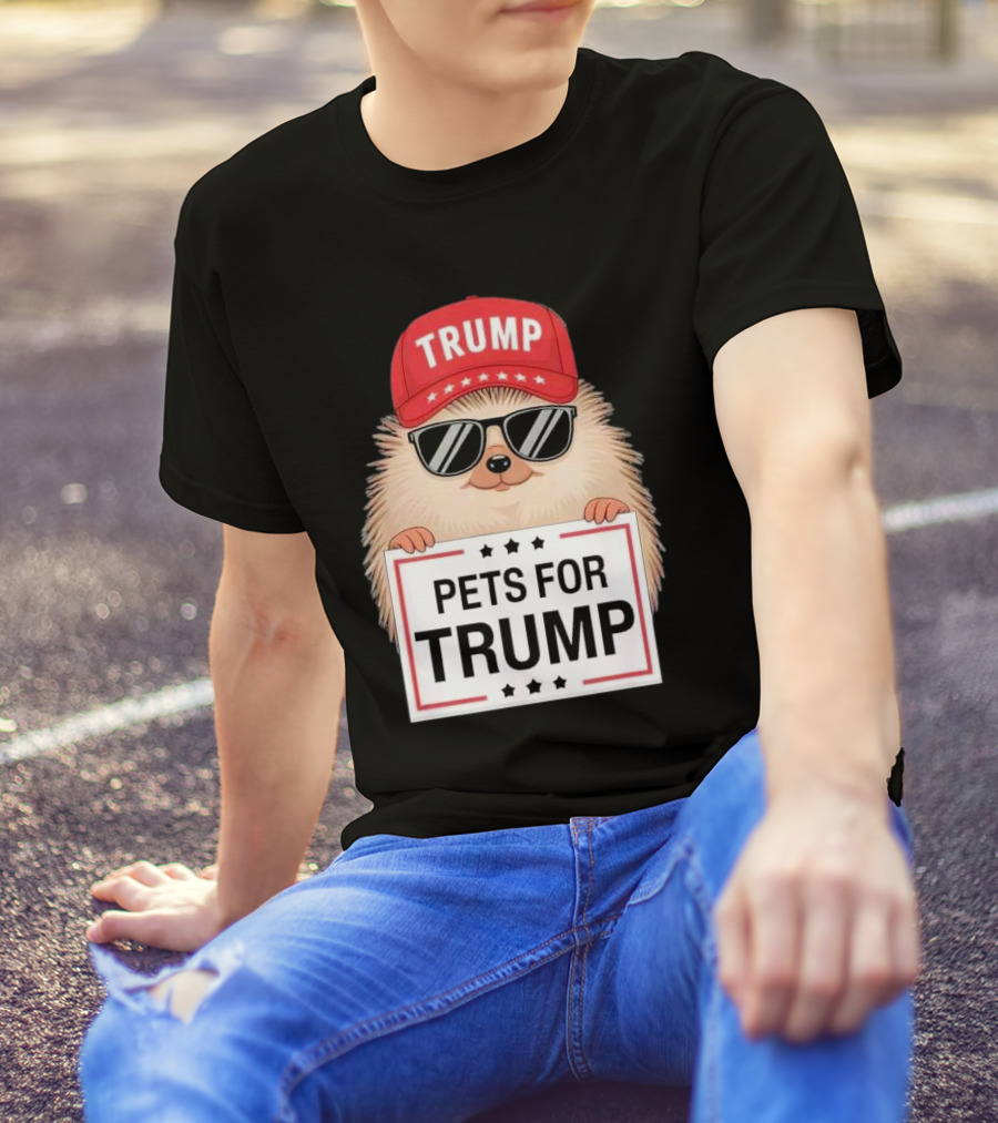 Pets For Trump Duck Cat Dog Donald Trump Debate 2024 Campaign Hat Sunglasses T-Shirt