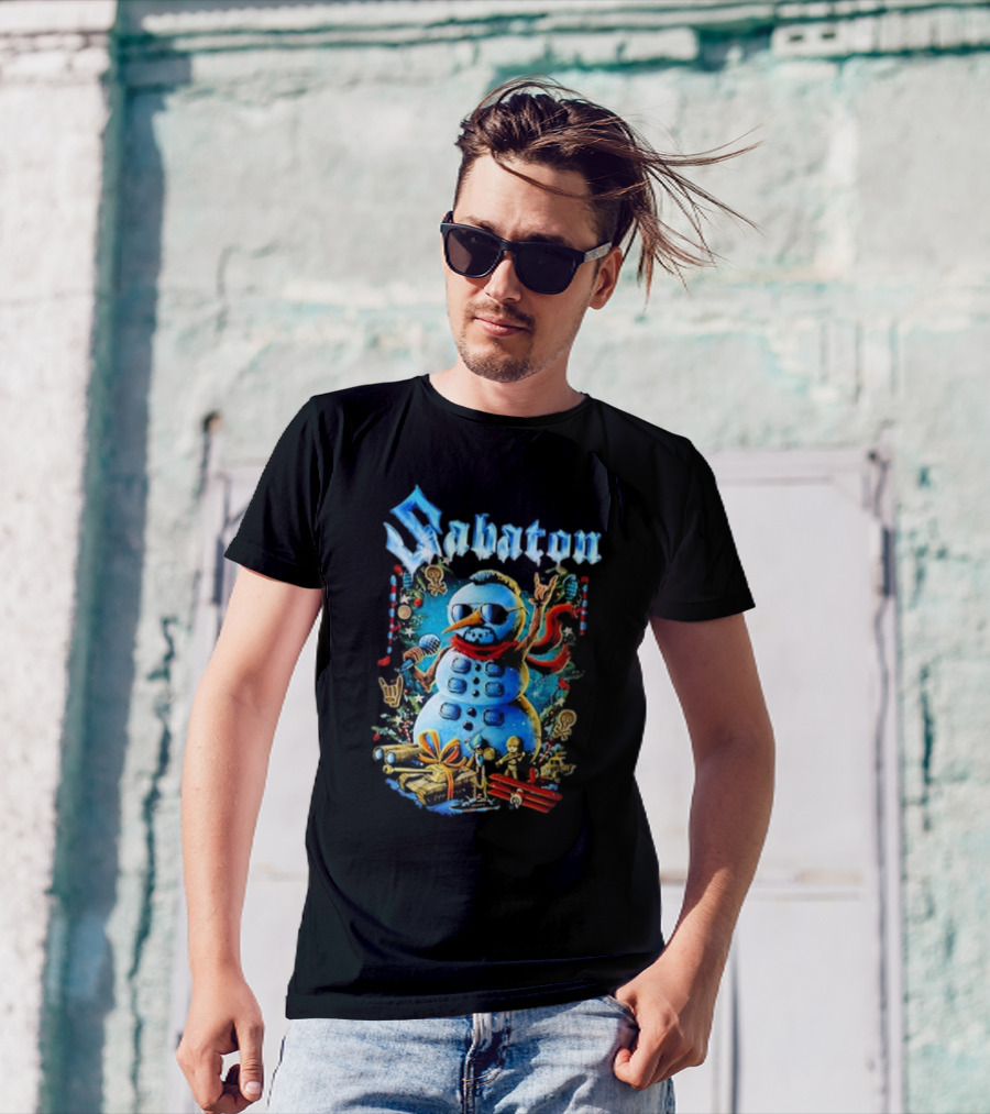 Sabaton Snowman Rock Xmas Party T-Shirt