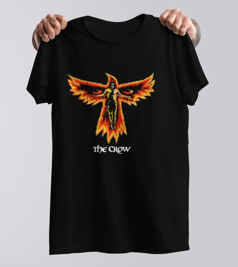 The Crow Firebird Symbol With Gothic Figure T-Shirt